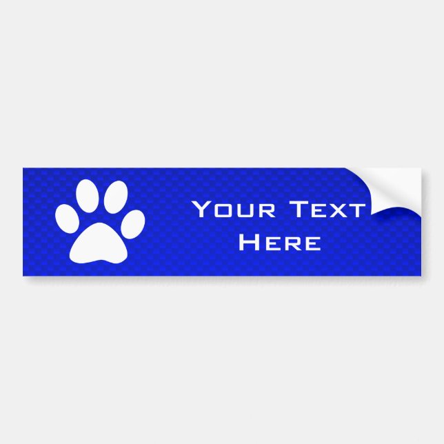Blue Paw Print Bumper Sticker (Front)
