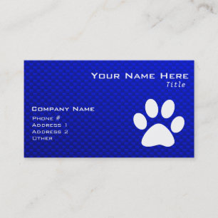 Blue Paw Print Business Card