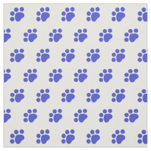 Blue Paw Print Pattern Fabric