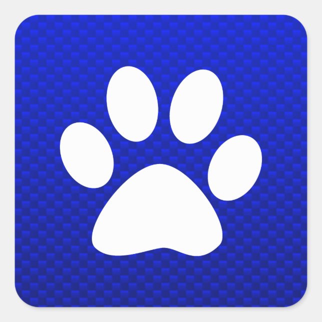 Blue Paw Print Square Sticker (Front)