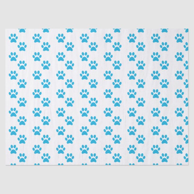 Blue Paw Print Tissue Paper (Front)