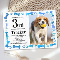 Blue Paw Prints Custom Dog Birthday Party Photo