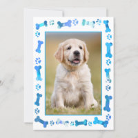 Blue Paw Prints New Pet Dog Puppy Shower