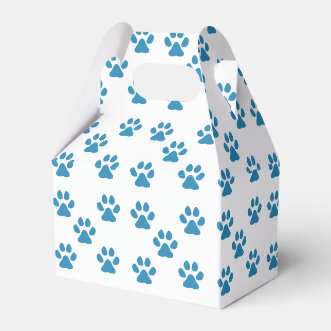 Blue Pawprints  Favor Box (Front Side)