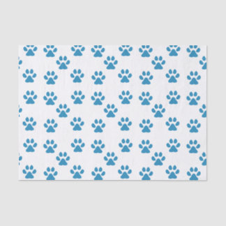 Blue Pawprints Tissue Paper