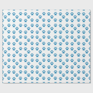 Blue Pawprints Wrapping Paper