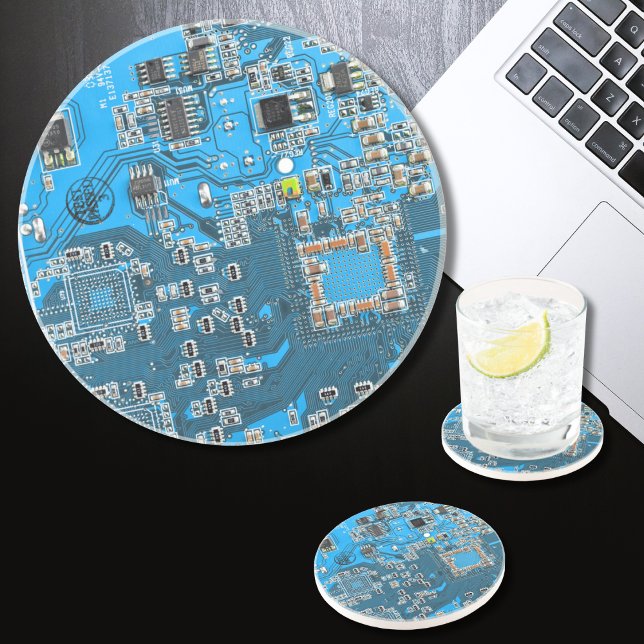 Blue PCB Circuit Board Design for IT Pros Coaster (Creator Uploaded)