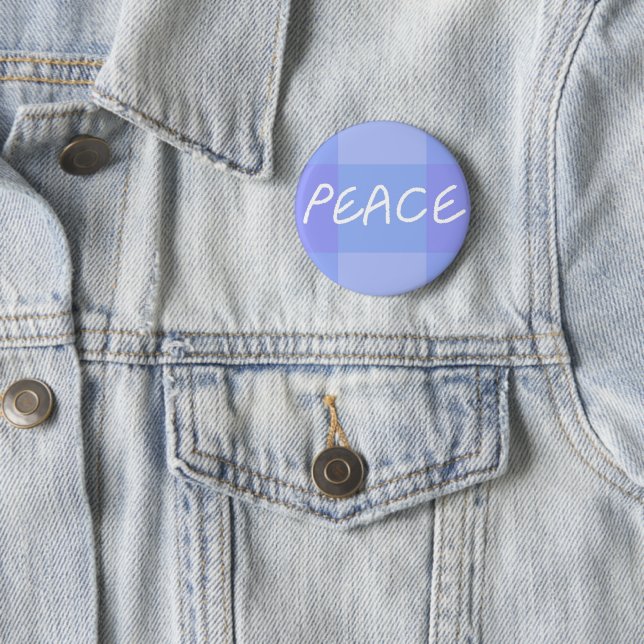 Blue Peace  2 Inch Round Button (In Situ)