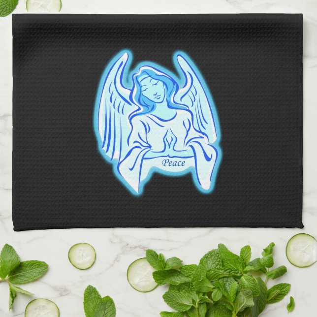 Blue Peace Angel Kitchen Towel (Folded)