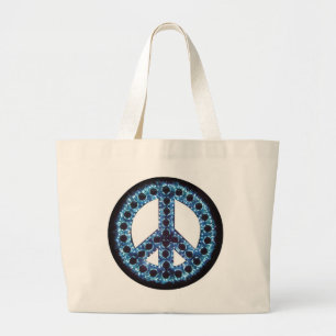 blue peace sign bag
