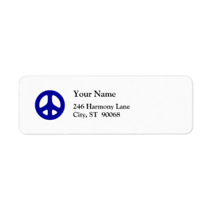 Blue Peace Sign Custom Return Label