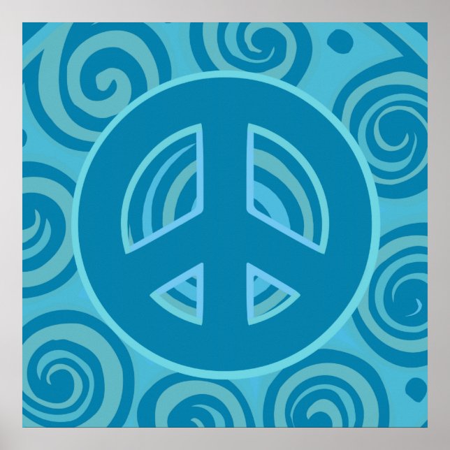 Blue Peace Sign Design (Front)