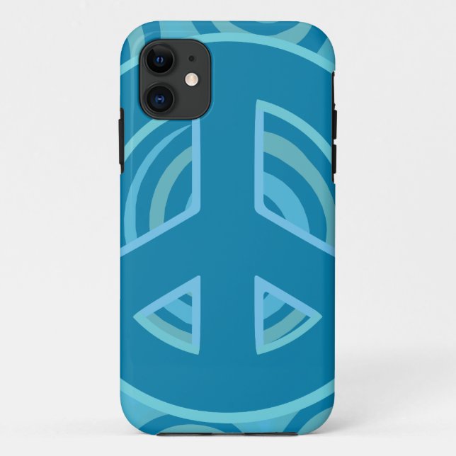 Blue Peace Sign Design Case-Mate iPhone Case (Back)