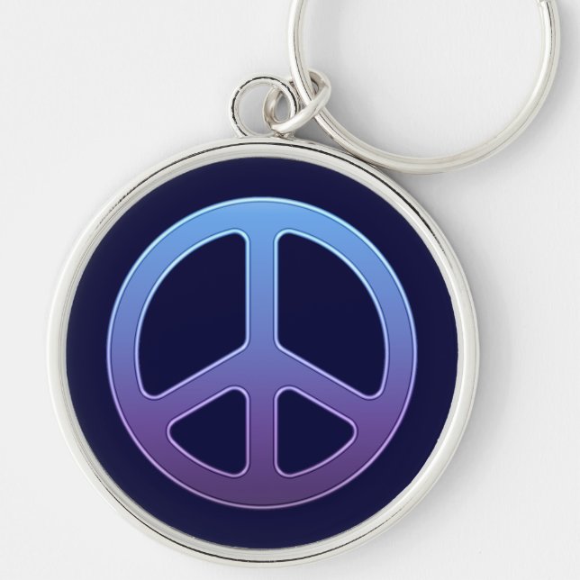 Blue Peace Sign Keychain (Front)