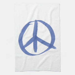 Blue Peace Sign Kitchen Towel