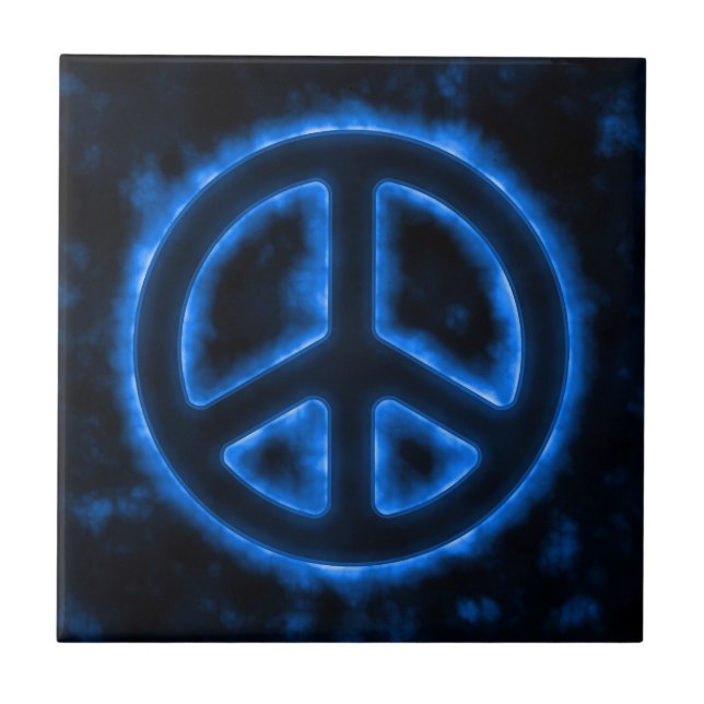 Blue Peace Sign Tile (Front)