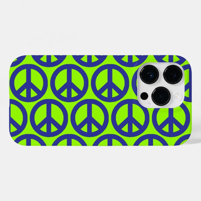 Blue Peace Signs Case-Mate iPhone Case (Back (Horizontal))