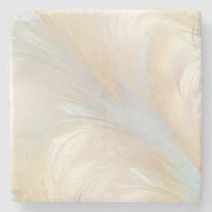 Blue Peach Butter Yellow Abstract Stone Coaster