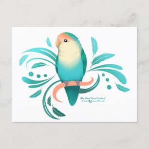 Blue Peach Faced Lovebird Postcard