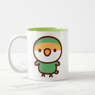 Blue Peach-faced lovebird Two-Tone Coffee Mug