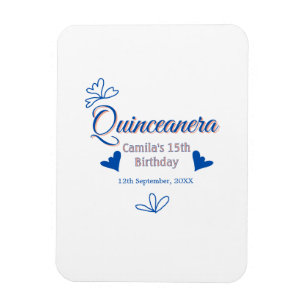 Blue peach quinceanera 15th birthday rustic mexica magnet