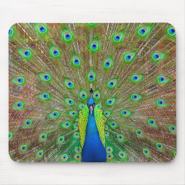 Blue Peacock #3 Mouse Pad (Front)