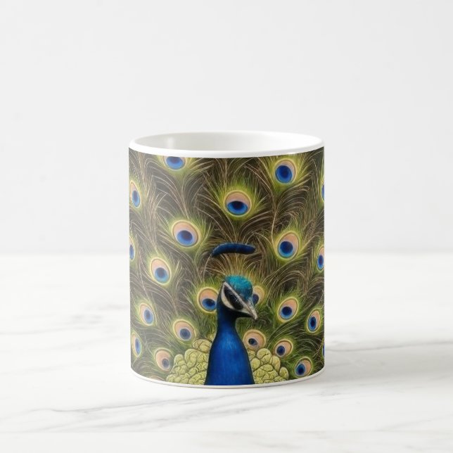 Blue Peacock Coffee Mug (Center)