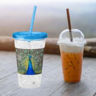 Blue Peacock Feather Plumage Photo Acrylic Tumbler