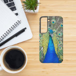 Blue Peacock Feather Plumage Samsung Galaxy Case<br><div class="desc">Protect your Samsung Galaxy S22 phone with this durable phone case that features the photo image of a beautiful,  blue Peacock with colourful feather plumage. Select your phone style. For other phone brands,  you will need to customize case to fill image to edges of design template.</div>