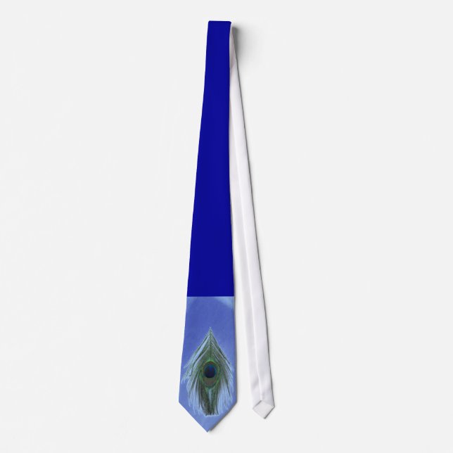 Blue Peacock Feather Tie (Front)