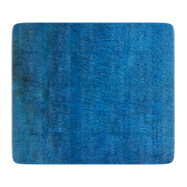Blue peacock feathers cutting board (Front)