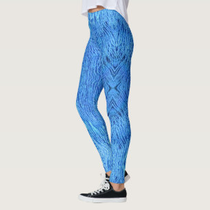Blue Peacock Feathers Leggings