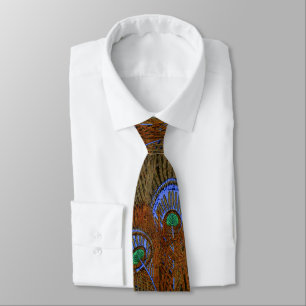 Blue Peacock Feathers Tie