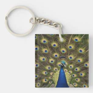 Blue Peacock Keychain