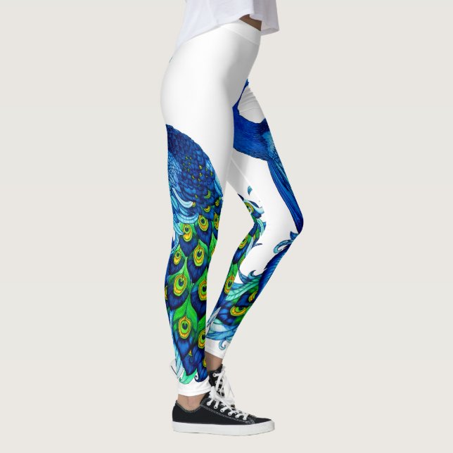 Blue Peacock Leggings (Right)