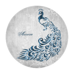 Blue Peacock Personalized Cutting Board