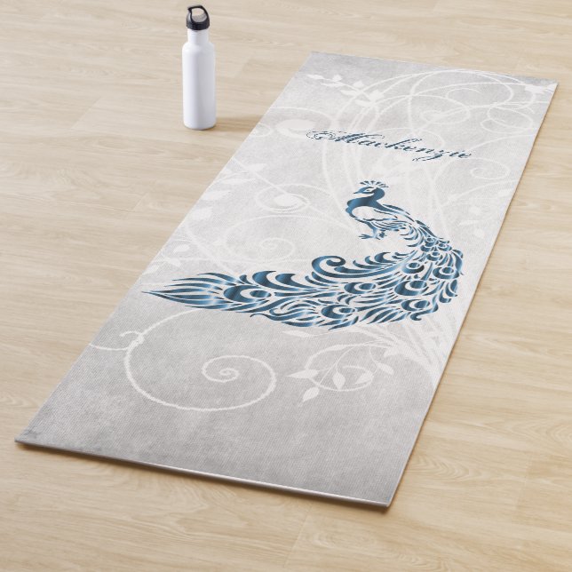 Blue Peacock Personalized Yoga Mat (In Situ)