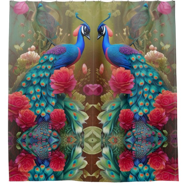 Blue Peacock, Pink Rose Garden (Front)