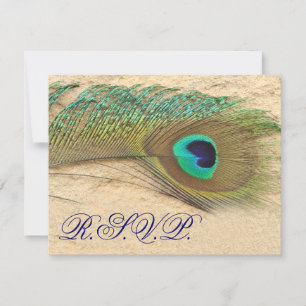 blue peacock rsvp cards