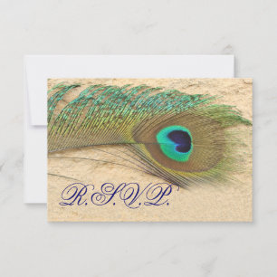 blue peacock rsvp cards standard 3.5 x 5