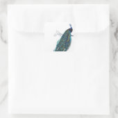 Blue Peacock with beautiful tail feathers Square Sticker (Bag)