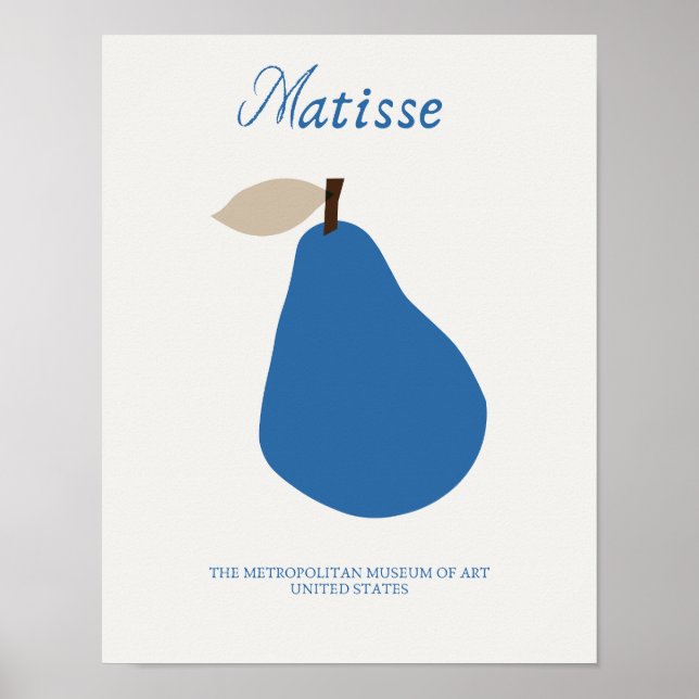 Blue Pear Matisse Minimalist Print (Front)