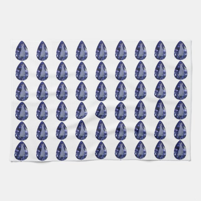Blue Pear Pattern Kitchen Towel (Horizontal)