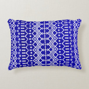 Blue Pearl Legacy: Moroccan Heritage Texture Accent Pillow
