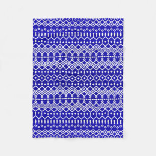 Blue Pearl Legacy: Moroccan Heritage Texture Fleece Blanket