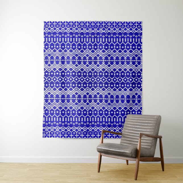 Blue Pearl Legacy: Moroccan Heritage Texture Tapestry (In Situ)