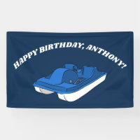 Blue Pedal Boat Birthday Party Personalized