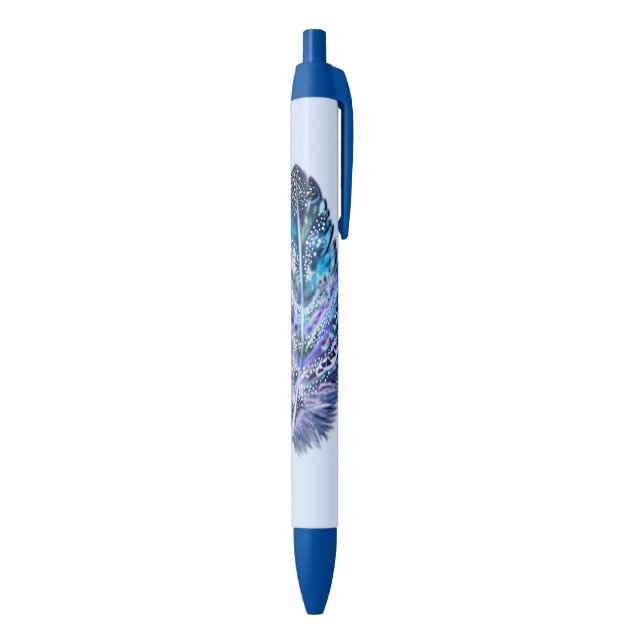 Blue Pen with Feather (Bottom (Vertical))