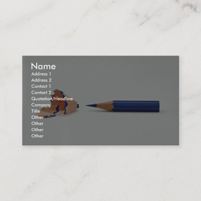 Blue pencil business card (Front)