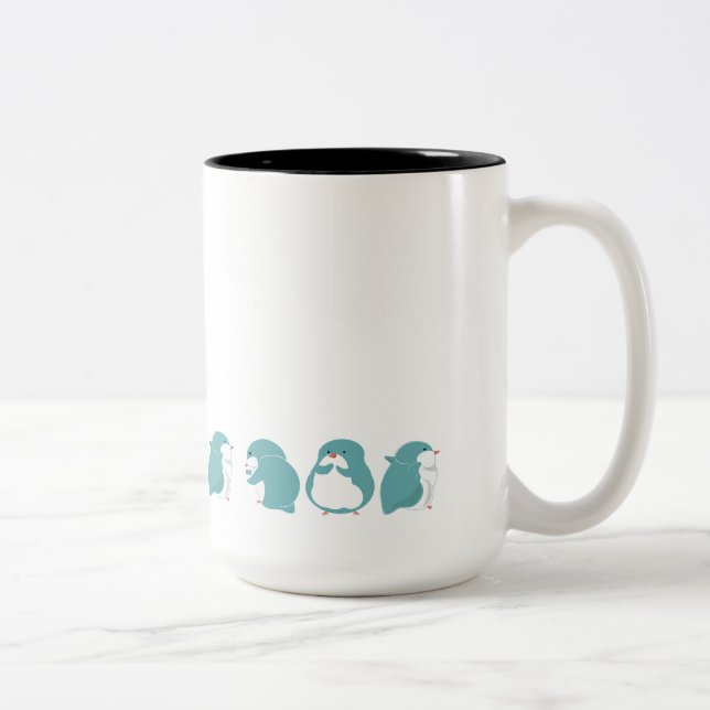 Blue Penguin Two-Tone Coffee Mug (Right)